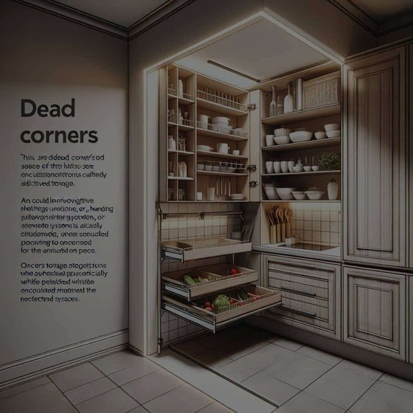 Comment utiliser les coins morts dans une cuisine pour du rangement supplémentaire?